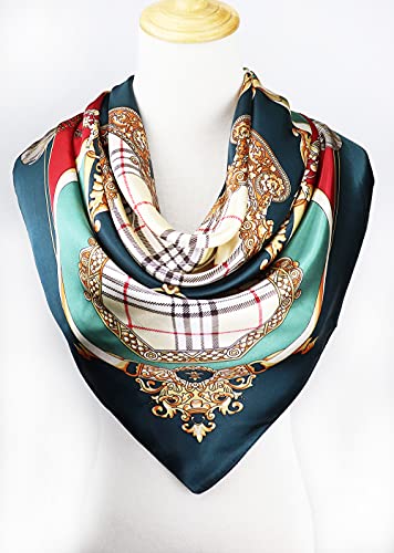 Image of Women's 35 inch Satin Square Silk Like Hair Scarves and Wraps Headscarf for Sleeping | Silk Feel Neckerchief, Hair Scarf, Fashion Bandana, Headscarf, Headband, Hair Wrap Sleeping, Daily Fashion Styling