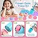 Crelloci Cake Play Sand Toys, Sensory Bin with 3 Colors Sand, Inflatable Sandbox & Air Pump, 12 Cake & 5 Shaped Molds, Tools, Art Kit Gift for Kids Toddlers Girls Boys Ages 3 4 5 6 7 8 9 Years Old