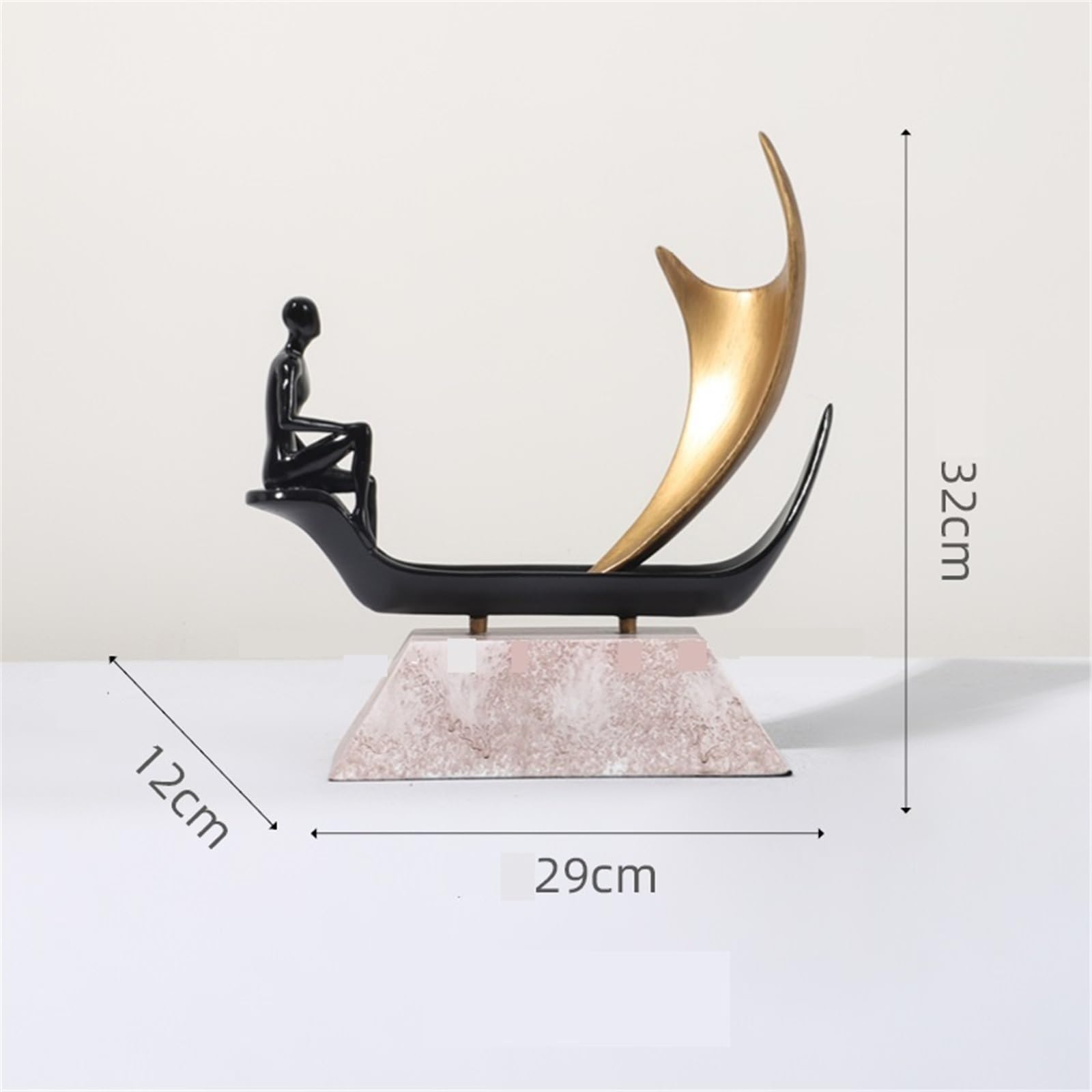 Bücherregal Kreative abstrakte Kunst: Segelboot-Figur aus Kunstharz, Ornament for Couchtisch oder Eingangsbereich