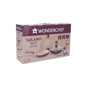 Wonderchef HomeStop Round Milano Non Stick Cookware (Brown, Free Size) -Set of 3