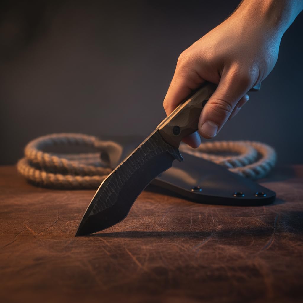 Kronos Achilles Fixed Blade Knife – 9.6” Full Tang Survival & Hunting Knife with 4.8” High Carbon Steel Blade, G10 Handle & Kydex Sheath – Bushcraft, Camping & Outdoor Utility Gear