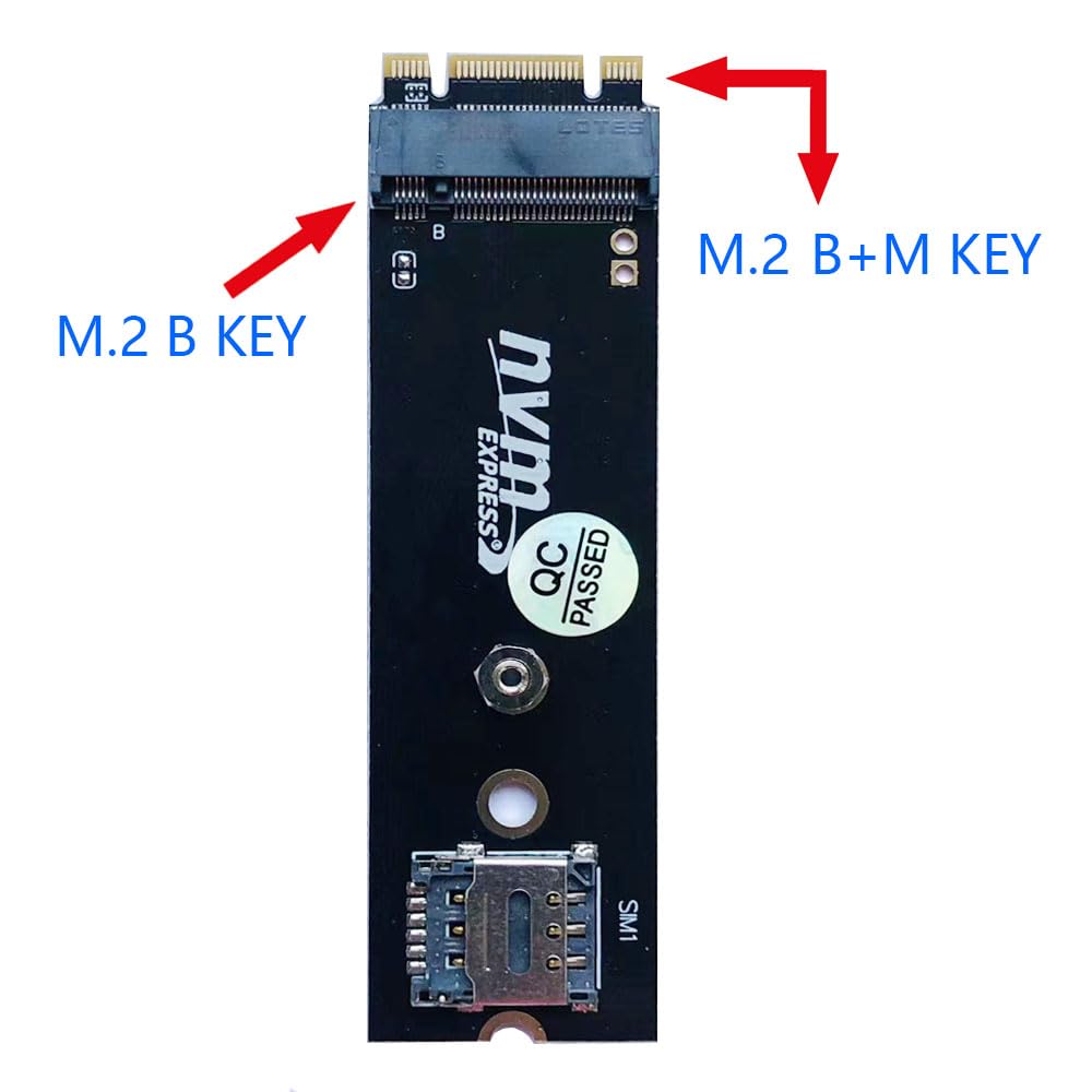 M.2 B Key To NGFF M.2 B+M Key Adapter - 4G/5G Network Card Module With SIM Slot