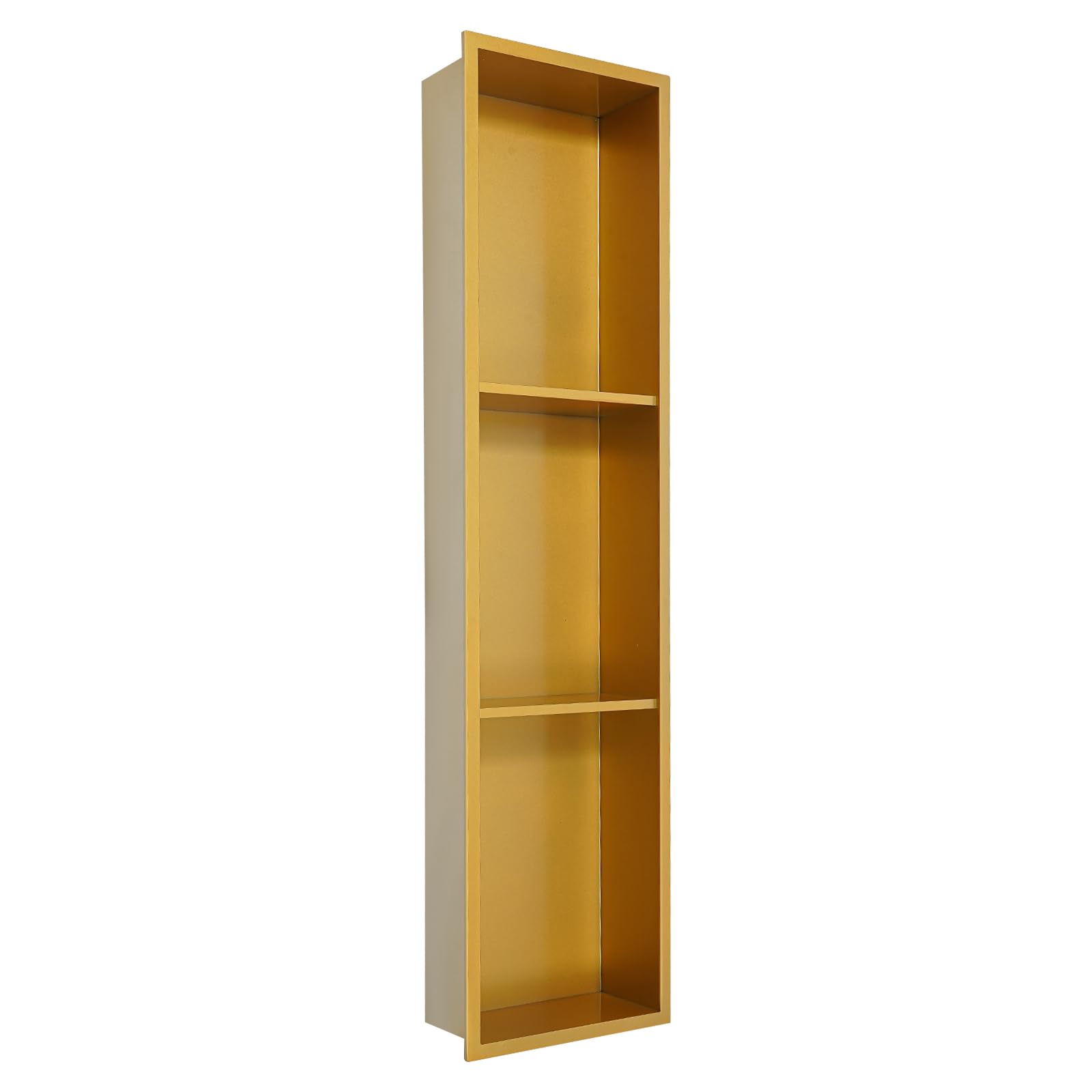 Niche de douche dorée luxe en inox brossé 61 cm boîtier mural de rangement premium