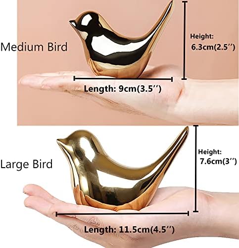 FANTESTICRYAN Small Golden Ceramics Animal Statues Home Decor Modern Style Ornaments
