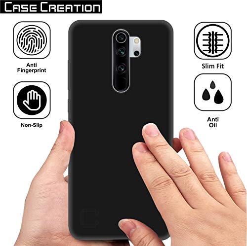 Image of Case Creation for Redmi Note 9 Pro Max 2021 Back case, Xiaomi Redmi Note 9 Pro Max Slim Flexible Smart Look case with 360 Camera All Angle Protection (Pure Black)