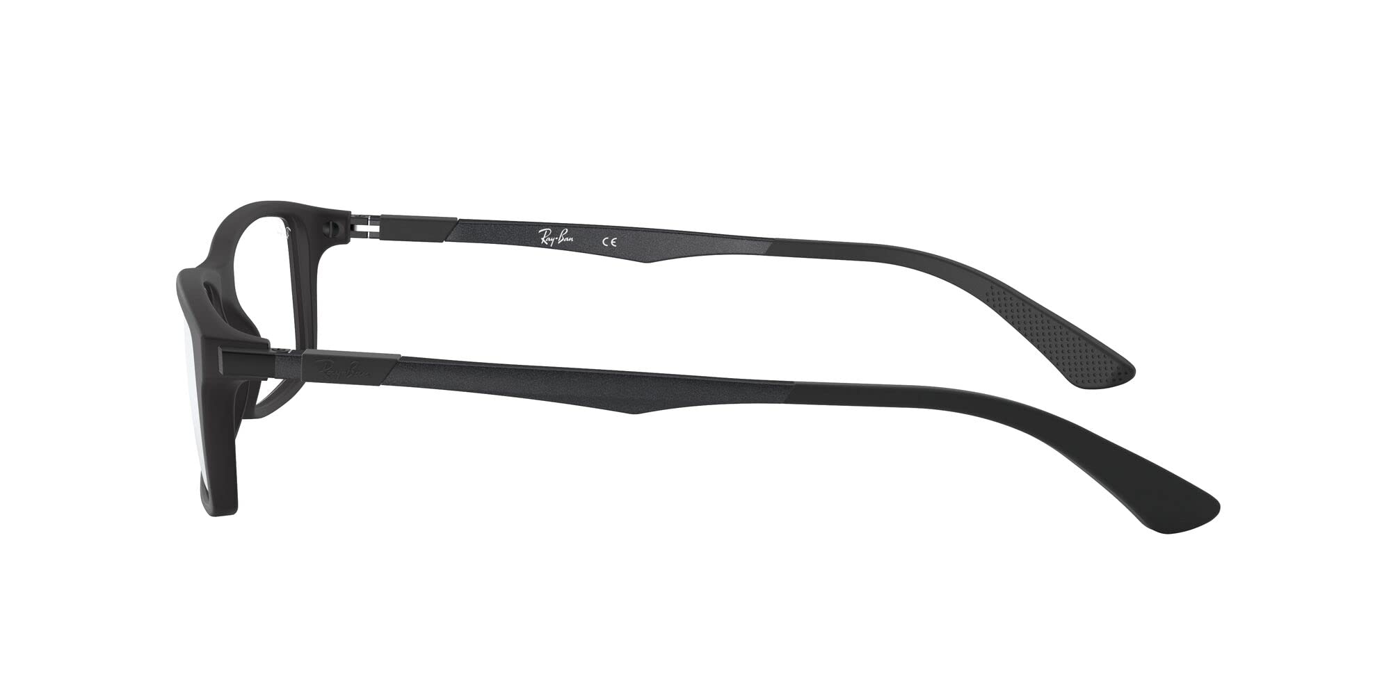 Ray-Ban Damskie prostokątne oprawki do okularów korekcyjnych Rx7017, Przezroczysta szara/soczewka demonstracyjna, 56 mm