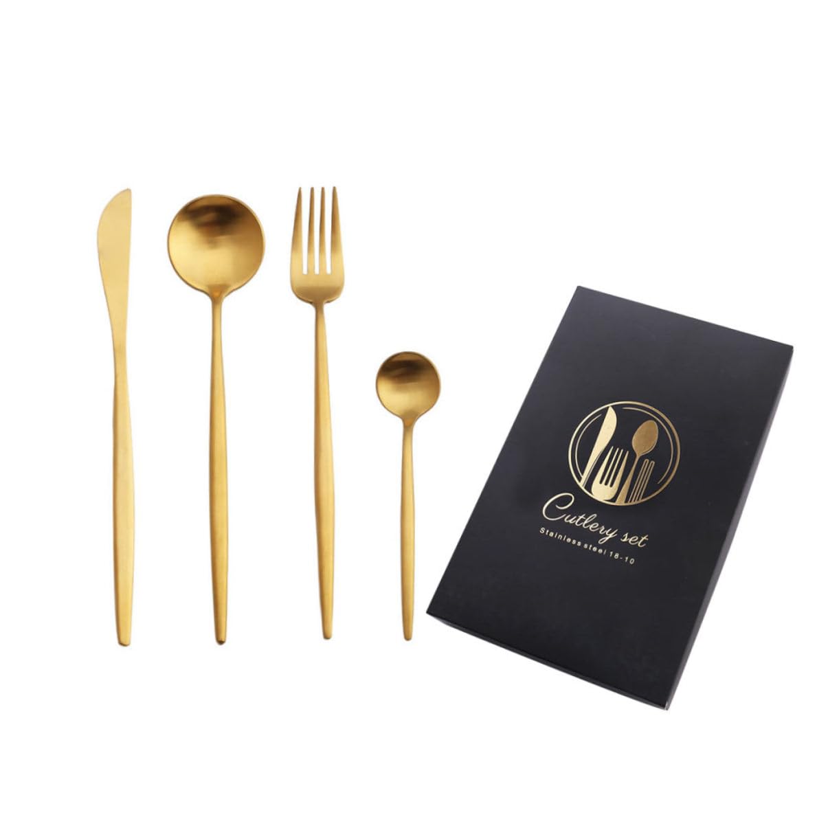 Amazon.co.jp: Luxshiny 1 セット カトラリー 金食器 黒銀器 子供の  