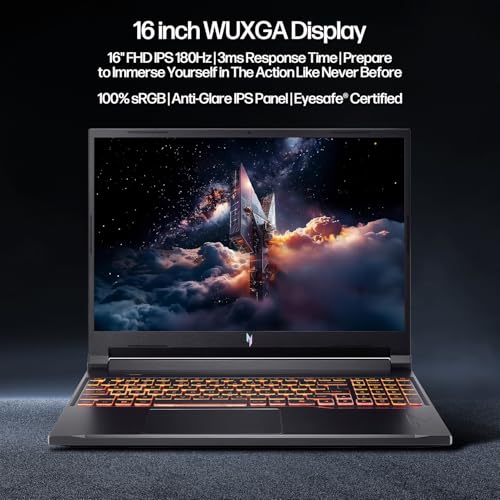 Nitro V 16" WUXGA Gaming Laptop, AMD Ryzen 7 260 8-Core, NVIDIA GeForce RTX 5050, WUXGA 180Hz IPS, 32GB RAM, 2TB SSD, WiFi 6, Backlit Keyboard, PDG HDMI Cable, US Version KB, Windows 11 Pro - Notebook - Immagine 3