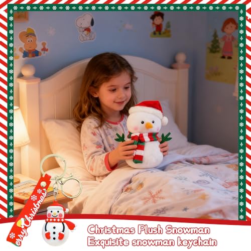 2 Pcs Sneeuwpop Kerstpluche Speelgoed JynxtoyZeal Schattige Sneeuwpop Pluche Decoratie Zachte Sneeuwpops Knuffel PVC Sleutelhanger Cartoon Sleutelhanger Geschikt voor Kerstdecoratie en Cadeaus - Afbeelding 6