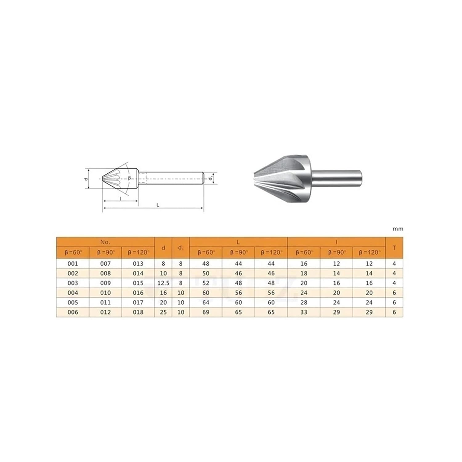 Chamfer Milling Cutter Countersink Chamfering End Mill Deburring Edges V Grove Router 60 90 120 Degree 6 8 10 Flutes