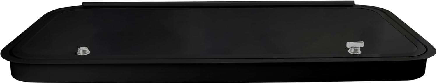 RV Baggage Door 36" Wide X 16" High with Rounded Corners and Thumblocks for RV's- Compartment Access Storage Doors with Top Hinge- Camper Trailer Motor Home- Black