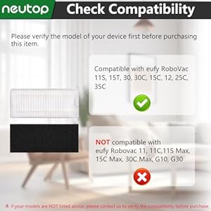 Neutop Replacement Filters Compatible with eufy RoboVac 11S 15T 30 30C 15C 12 25C 35C Robot Vacuums Parts Accessories 9 Pack