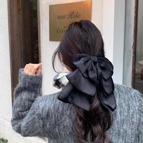 3 Piezas Pinzas para Cabello con Lazo de Satén Grande miniatura 5