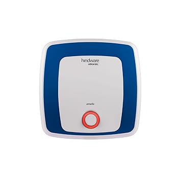 Hindware Atlantic Amelio 15L 5-Star Rated Vertical Storage Heater (Geyser) Blue With Glsslined Tank, Wall Mounting