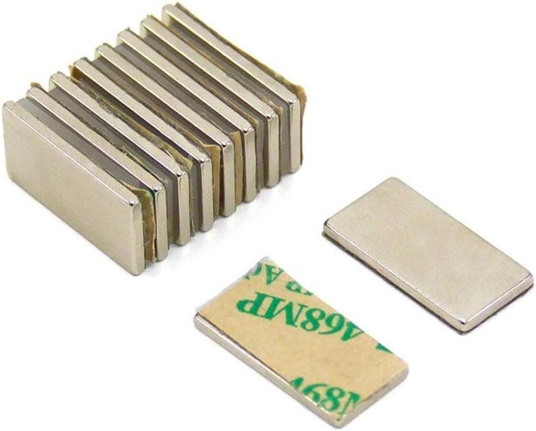 Adhesive N42 Neodymium Magnet for Arts, Crafts, Model Making, DIY, Hobbies, Office and Home - 20mm x 10mm x 1.5mm thick - 2kg Pull - North - Pack of 10