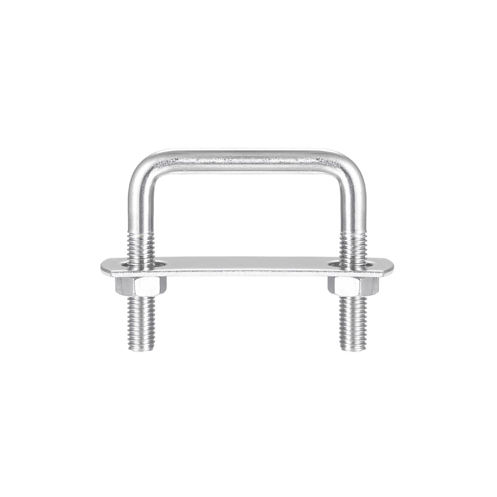TA-VIGOR M8 Square U-Bolts, 52mm Inner Width 50mm Length 304 Stainless Steel U-Bolts with Nut