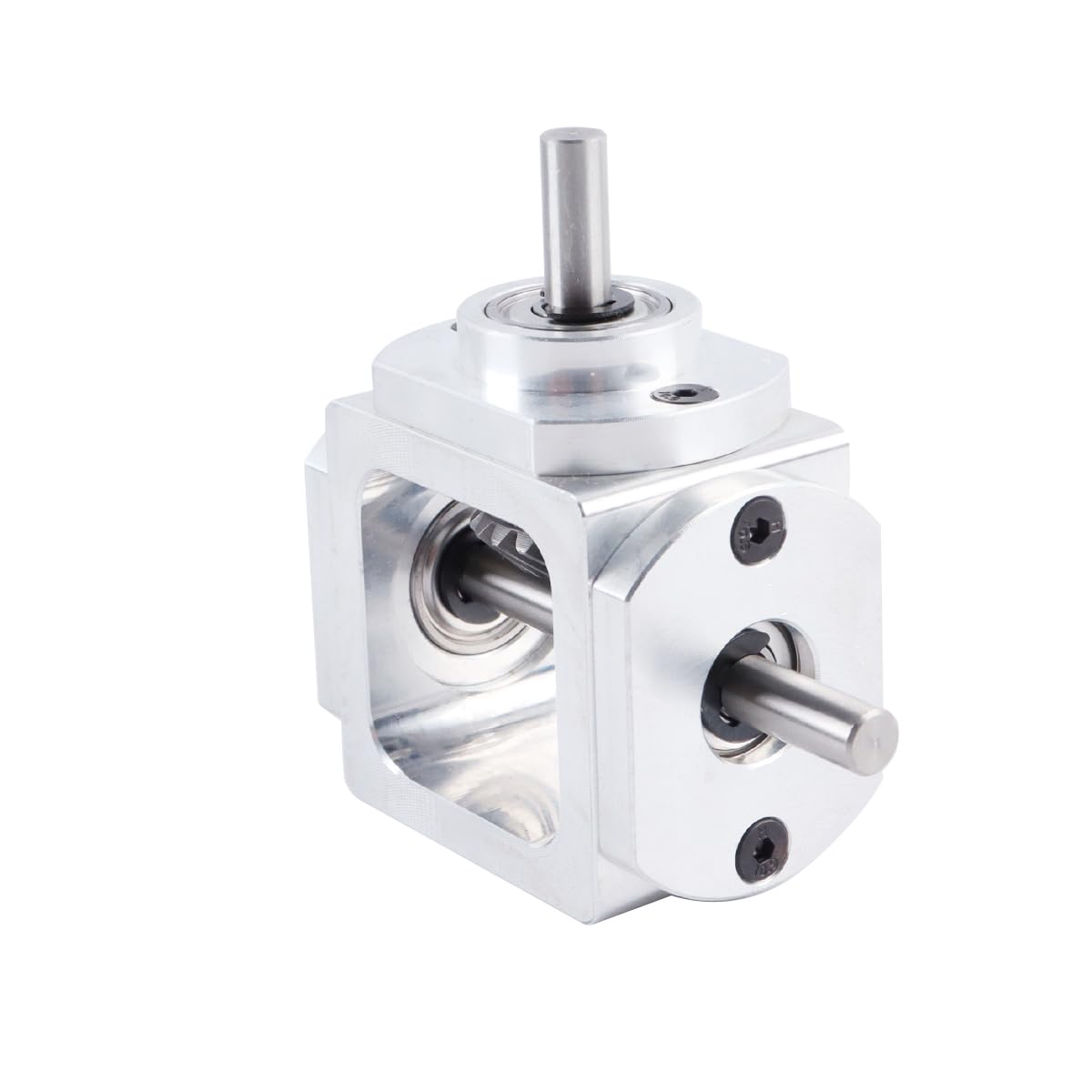 Qury Rechtwinkliges Getriebe, 1: 1 Vordere Doppelabtriebswelle, Aluminiumrahmen Einfaches Mechanisches DIY-Modul Mit 6mm Welle
