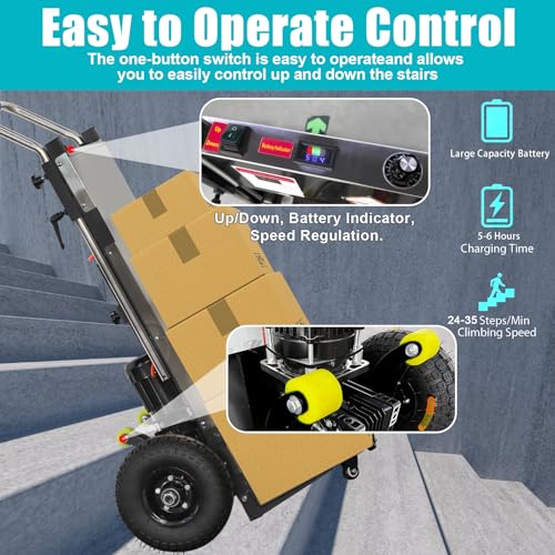 Carretilla eléctrica para escaleras tipo dolly, 880lb resistente miniatura 2
