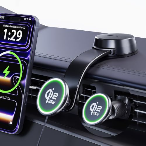 Image of Upgrade for Qi2.2 25W for MagSafe Wireless Car Charger Mount, Space Black