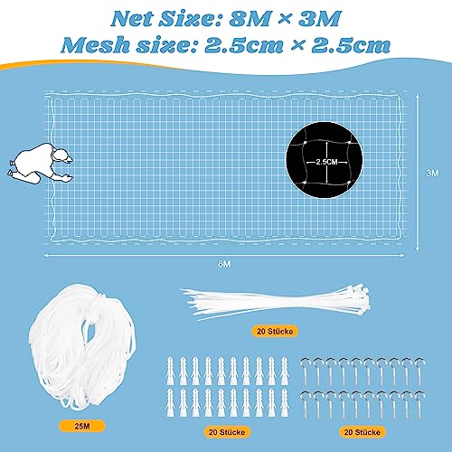 Filet chat balcon transparent 8x3m protection grillage