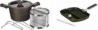 Tognana Diamantea Pentola con 2 Manici e Coperchio, Alluminio, Argento, 22 cm, 7,2 Litri & Diamantea Set Grill Doppia Multifunzione, Alluminio, Argento, 34 Cm