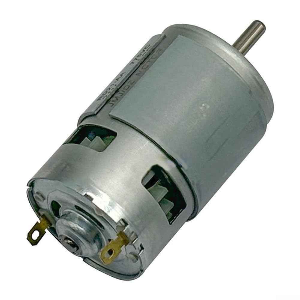 Motore a batteria al litio tipo 775 da 21 V con asse ottico da 5 mm, per smerigliatrici angolari, asciugacapelli e rettificatrici, colore argento (94 x 44 mm)