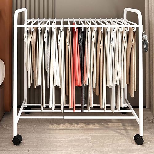 Portant à vêtements extensible en métal noir avec chariot à roulettes pour dressing