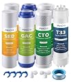 Mysora F7 NSF Certified 1-Year Replacement Filter Cartridge Pack Compatible with iSpring RCC7AK, 7-Count for Standard 5-Stage RO System, Without RO Membrane & Alkaline Remineralization Filter
