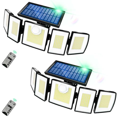 Image of Solar Lights Outdoor Waterproof Motion Sensor - 416 LEDs 3000 Lumens Super Bright 3 Brightness 3 Modes 360 Illumination 32ft Solar Flood Security Light for Outside