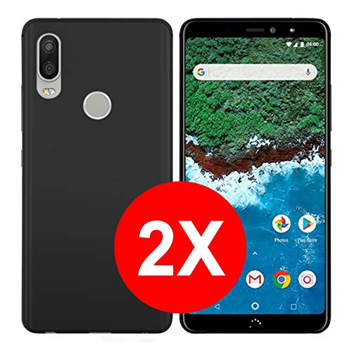 TBOC 2X Funda de Gel TPU Negra para bq Aquaris X2 / X2 Pro (5.65 Pulgadas) [Pack: Dos Unidades] de Silicona Ultrafina y Flexible [No es Compatible con el [bq Aquaris X] [bq Aquaris X Pro]]