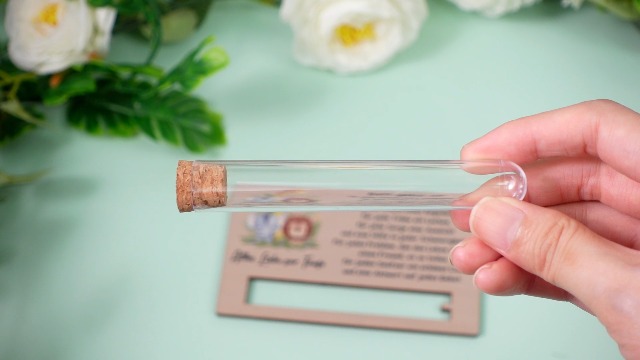 Set Regalo De Bautizo Con Caja De Madera - Incluye Tubo De Vidrio, Peces De Madera, Para Dinero O Detalles