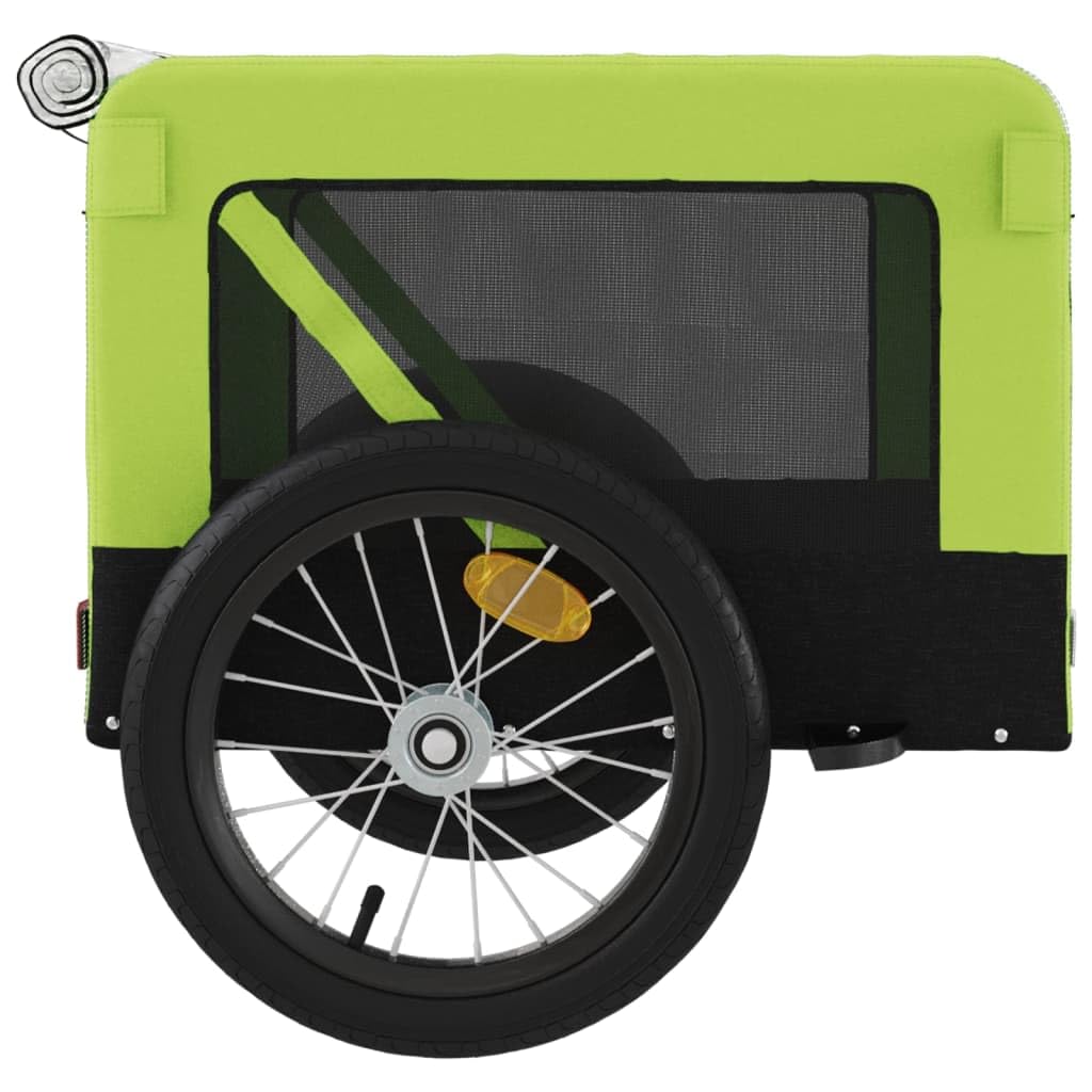 Muebles remolque de bicicleta para perros verde y negro tela Oxford y hierro, muebles carro para perro, carro para bicicleta, carro para perros, transportín perro bicicleta decoración de