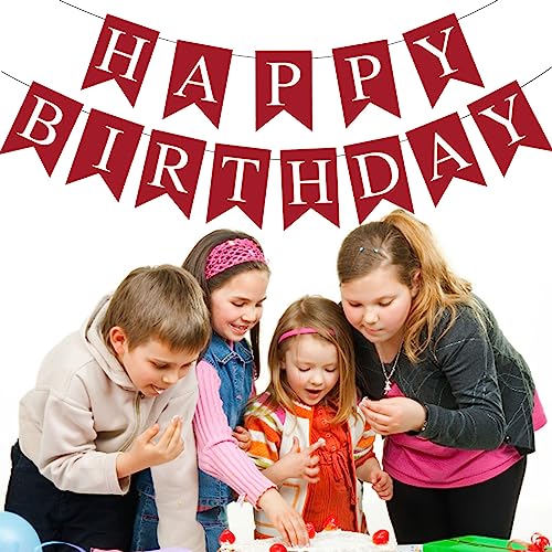 Image of Happy Birthday Banner Birthday Party Supplies (Red)