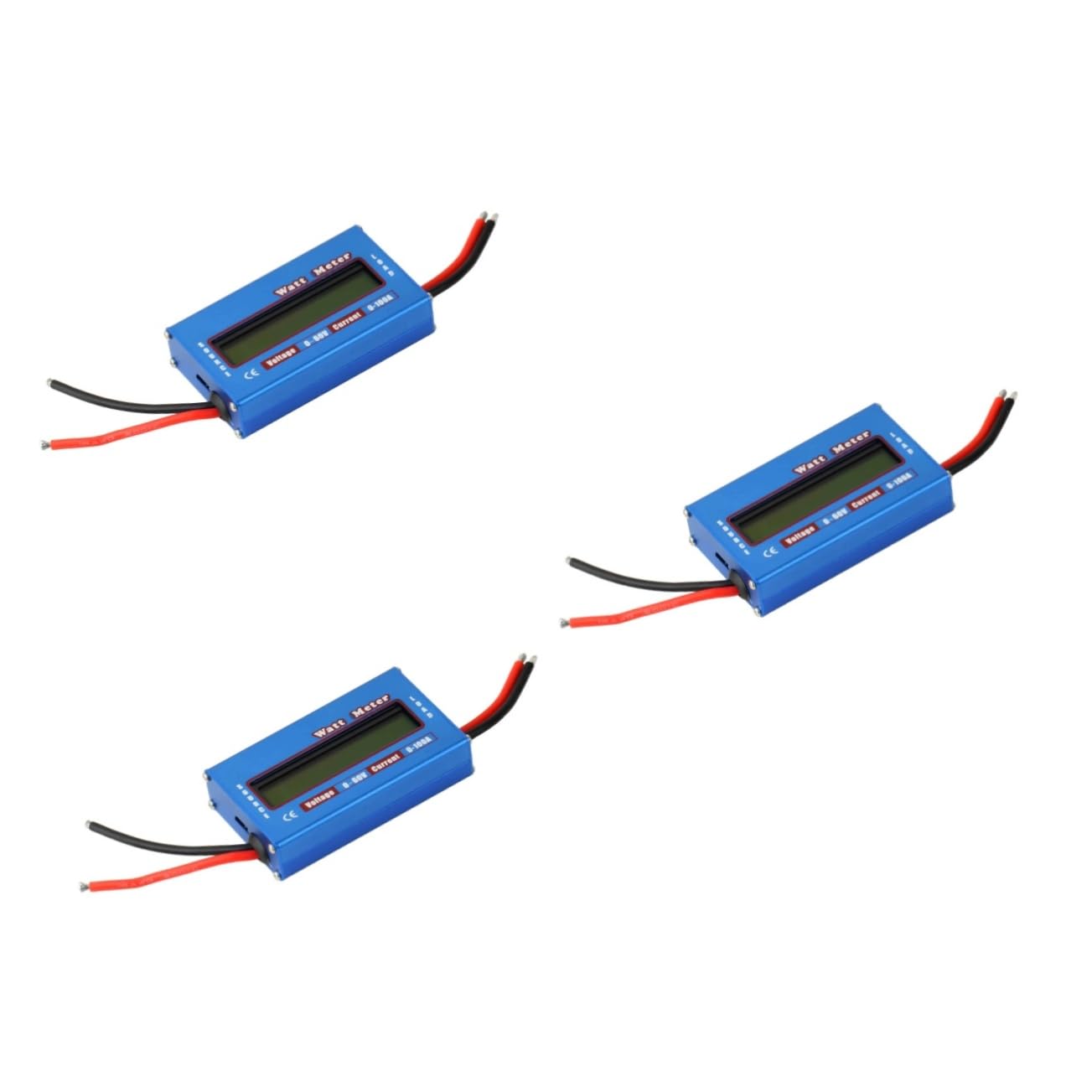jojofuny 3piezas Medidor De Digital Lcd Para Baterías Rc Analizador De Voltaje y Energía Comprobador De Watt Para De Aeronaves y Energía Solar Azul