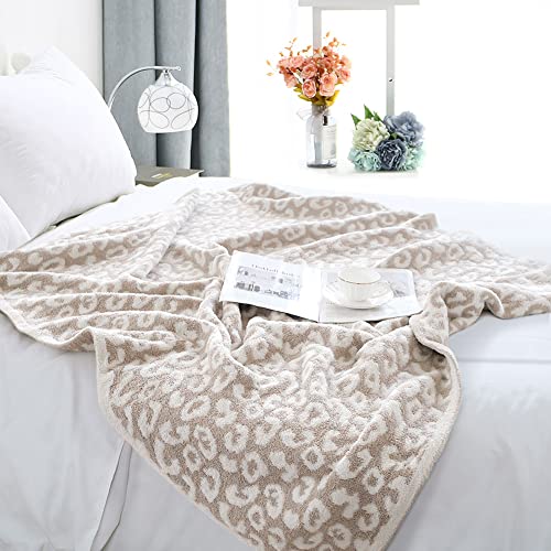 Otostar Ultra Soft Plush Leopard Throw Blanket Warm And Cozy Knitted Polyester Blanket Luxury Reversible Cheetah Blanket For Couch Bed Sofa Travel, 60X80 Inches (Khaki) #TOP6