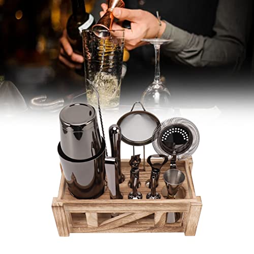 Kit de Bartender con 12 Accesorios y Soporte de Madera miniatura 3