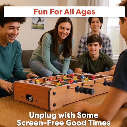 Foosball Table - 20-Inch Mini Soccer/Football Table Game for Arcade, Game Room, and Mancave - Set Includes Two Balls and Score Keeper by Hey Play by HEY! PLAY! - Image 3