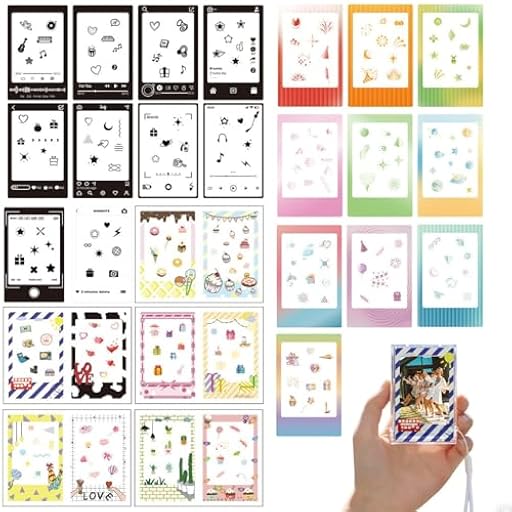 JYNXOR 30 Pcs de Pegatinas de Borde de Foto Marcos de Imágenes Decorativo de Papel Pegatinas para Fotos Mini Adhesivo Divertido compatibles con FujiFilm Instax Mini 12/11/9/8/7S/70/40/50S/90 EVO | Ya disponible en tu tienda friki favorita! En mundofriki.es!