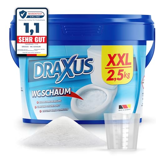 DRAXUS WC Schaum im XXL Pack (2,5kg), Extra Stark, WC Reiniger entfernt...