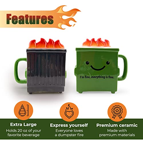 Mug Dumpster Fire Cerámica 20oz Capacidad miniatura 2