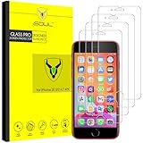 Lot de 4, Verre Trempé Compatible avec iPhone SE 2020, iPhone 8, iPhone 7 et iPhone 6/6s (4.7), iSOUL Film De Protection écran sans Bulles d'air Ultra Résistant (0,33mm Ultra HD) Dureté 9H Glass