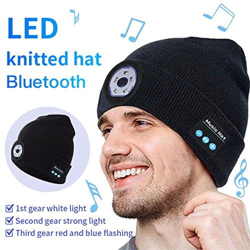 Flintronic Cappello Bluetooth con Luce LED, Berretto Uomo Donna Invernali