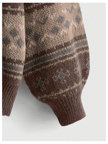 Image of MakeMeChic Women's Striped Sweaters Halloween Vintage Grandpa Sweaters
