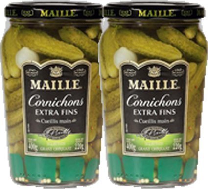 French Extra Fine Gherkins Maille-Cornichons Extra Fins-2 Jar Pack by Maille