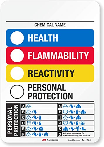 Étiquette Color Bar Right-To-Know réfléchissante 3M signalisation chimique 17x25cm