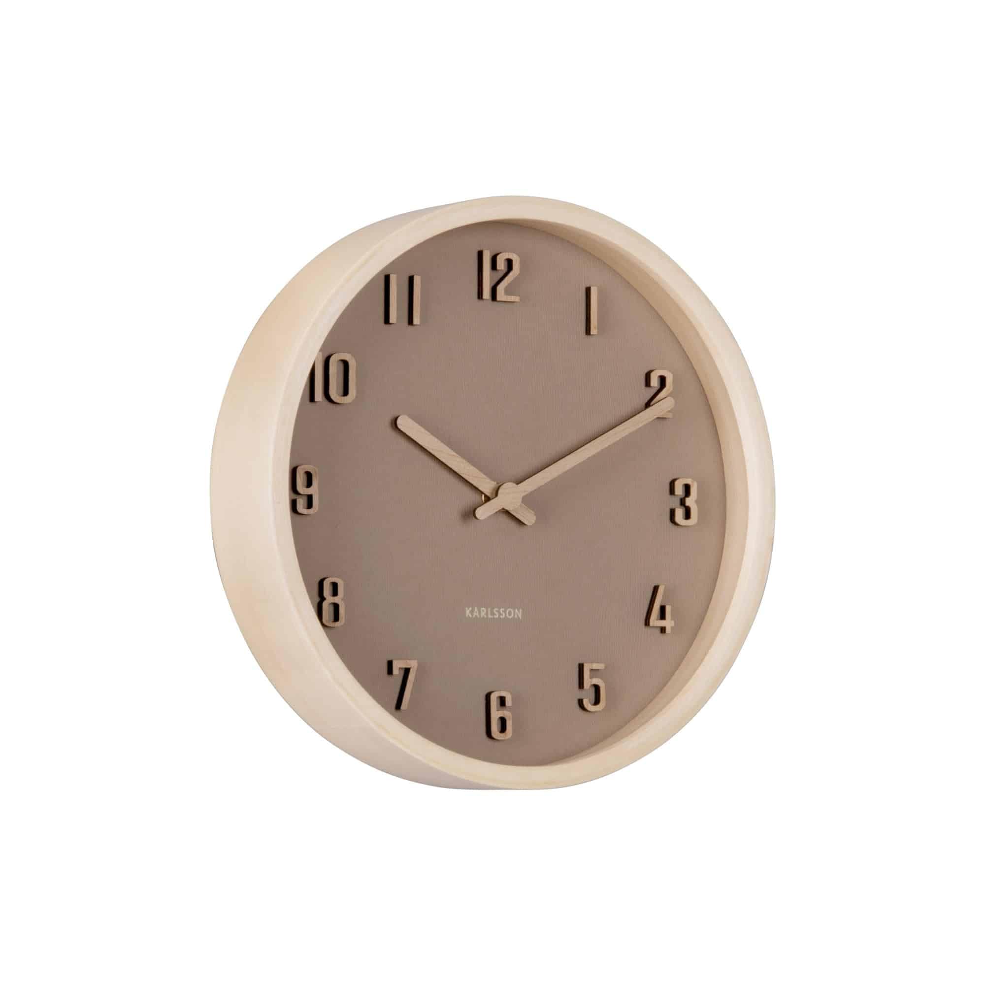 Karlsson Wanduhr Nervadura - Sanftes Braun - Ø22cm