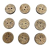 Cozylkx Bouton en Bois de Noix de Coco de Dessin animé Boutons en Coquille de Noix de Coco Boutons Ronds en Bois Marron pour Coudre des décorations Artisanales, 18 mm, 15 pièces