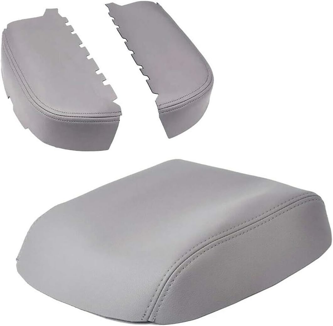sportuli Center Console Cover Front Door Armrest Replacement Kit Fits for Pilot 2009-2015,Leather Cover Only (Gray)