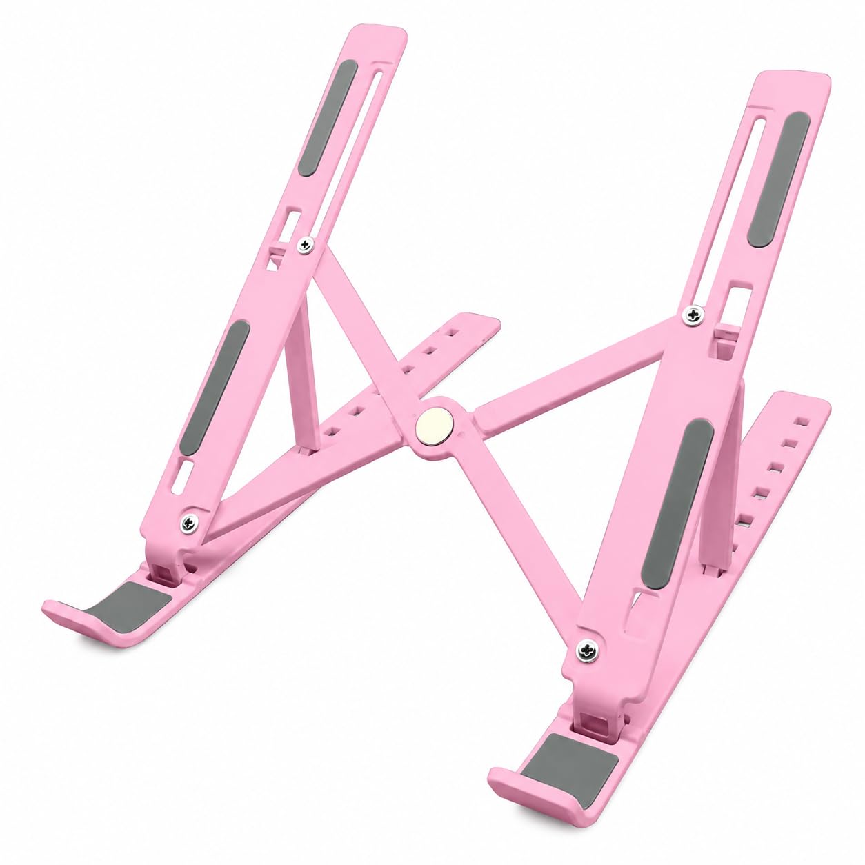 Foldable Laptop Stand ABS Adjustable Portable Tablet Holder (Pink)-image-13