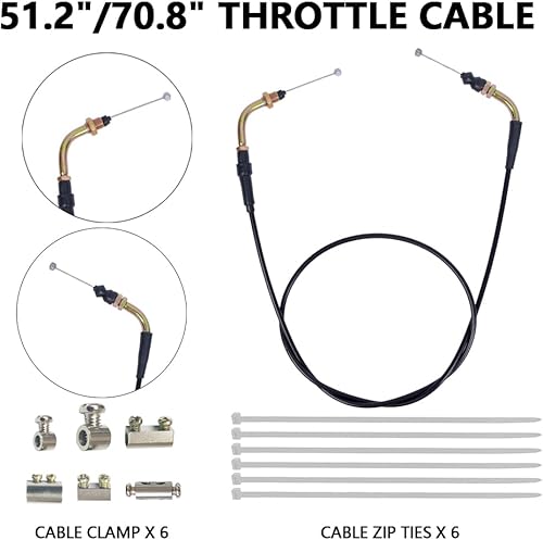 Miniatura 2 de Mini cable acelerador de bicicleta de 51.2 pulgadas para bicicletas GY6, 50 cc, 90 cc, 110 cc, 125 cc y 140 cc-250 cc, ajuste perfecto para Motovox
